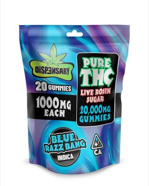 PURE THCA LIVE ROSIN SUGAR GUMMIES (20,000MG PER BAG/1,000MG PER GUMMY)